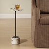Brunson White Marble Drink Table, Side & End Table by Uttermost, 9.5" width x 24" height x 9.5" depth thumbnail 3