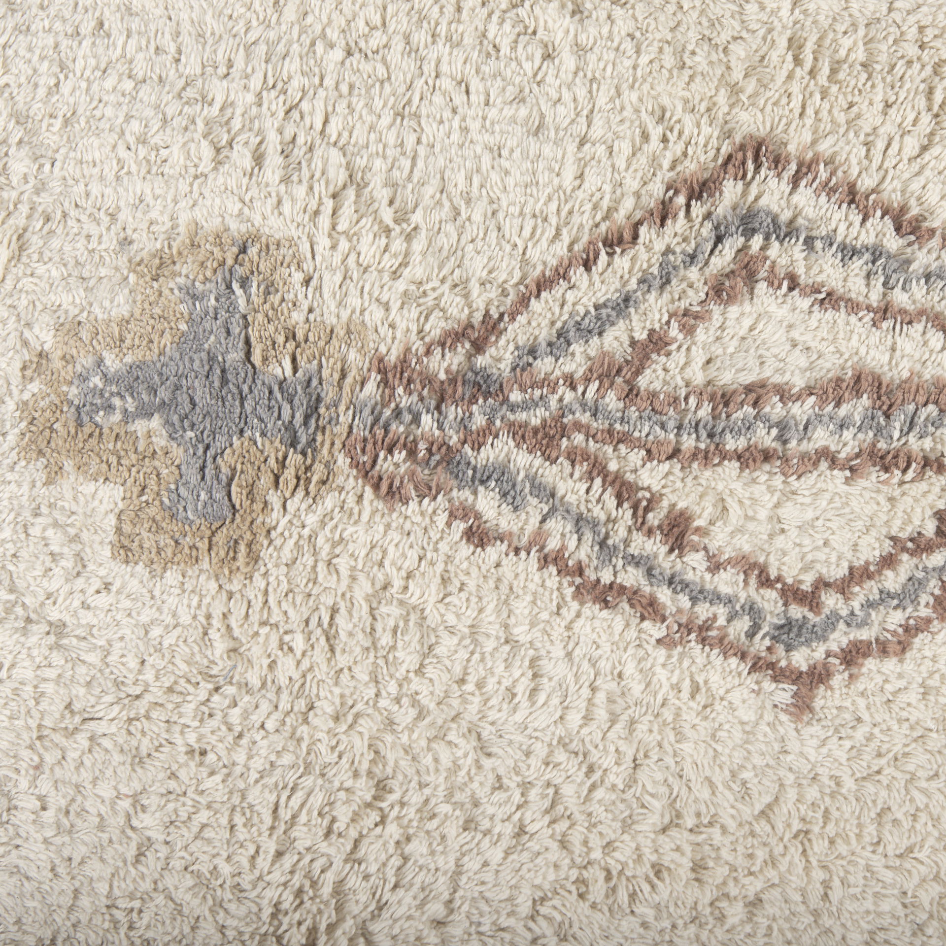 Carla 5x8 Earthy Neutrals Patterned Cotton Area Rug, by Mercana, 8' length x 5' width x 0.98" height View 6