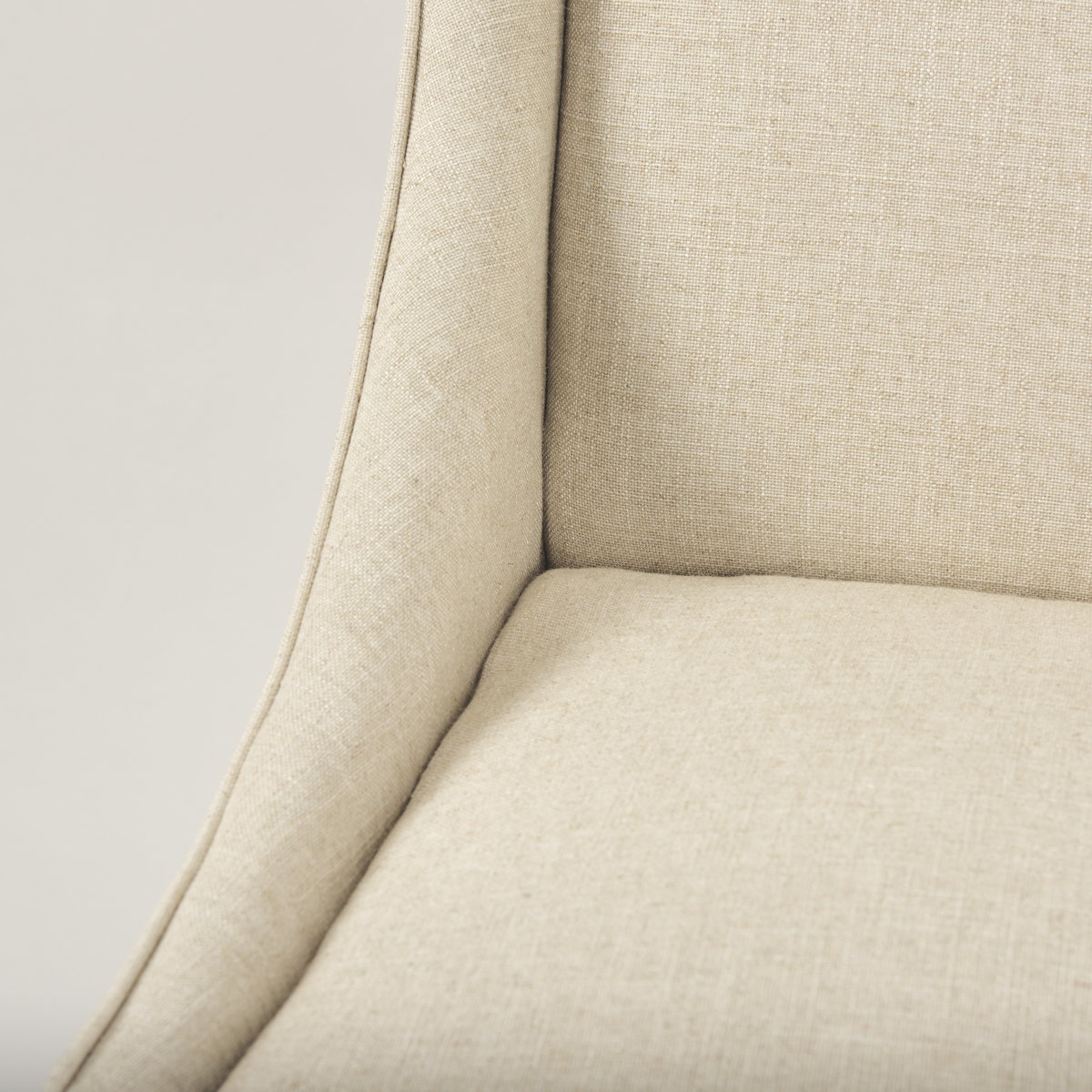 Kensington High-Back Dining Side Chair | Cream Fabric with Wood, Dining Chair by Mercana, 22.25" length x 23.25" width x 39.5" height View 11