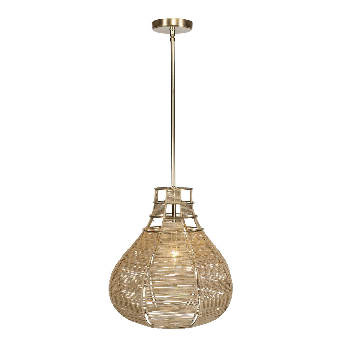 Hestia 1 Light Natural Rope Pendant, Mini Light Pendant by Uttermost, 16" width x 16.25" height x 16" diameter x 16" depth View 7
