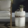 Comanche White Ceramic Garden Stool, Side & End Table by Uttermost, 13" width x 18" height x 13" depth thumbnail 2