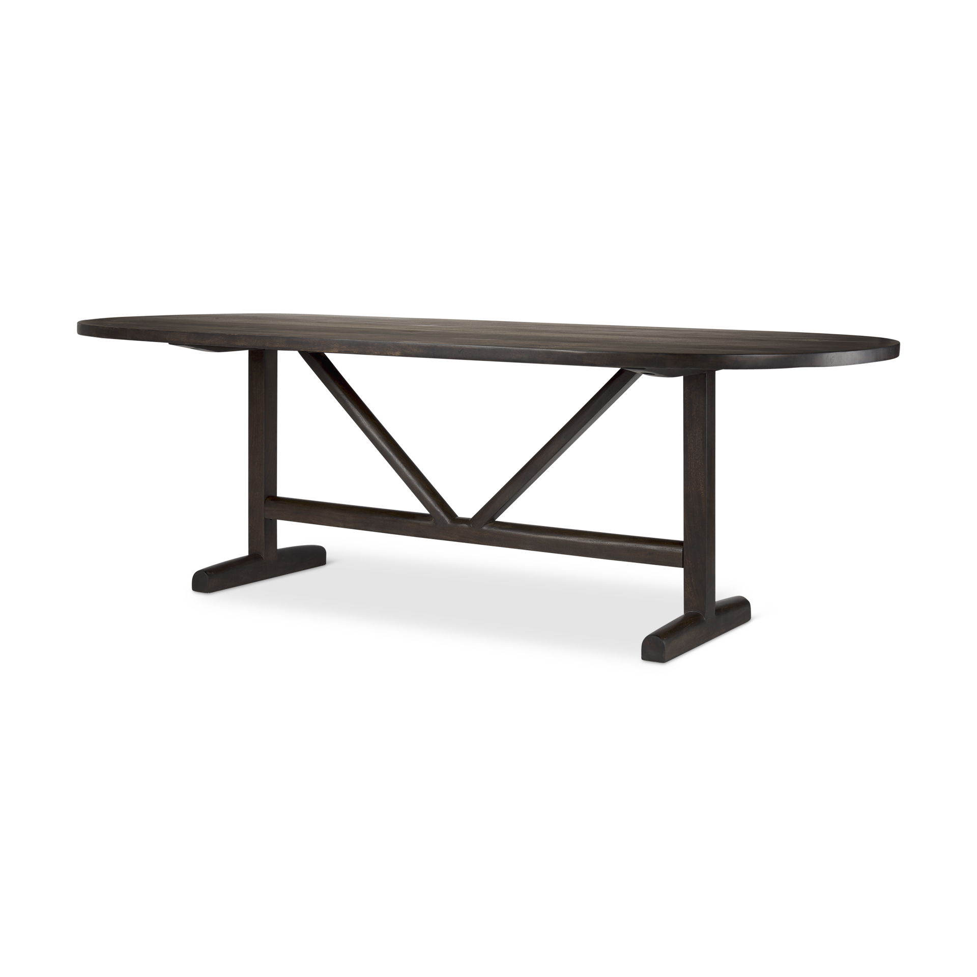 Viktor 94'L Dark Brown Solid Wood Dining Table, by Mercana, 94" length x 42" width x 30" height View 1