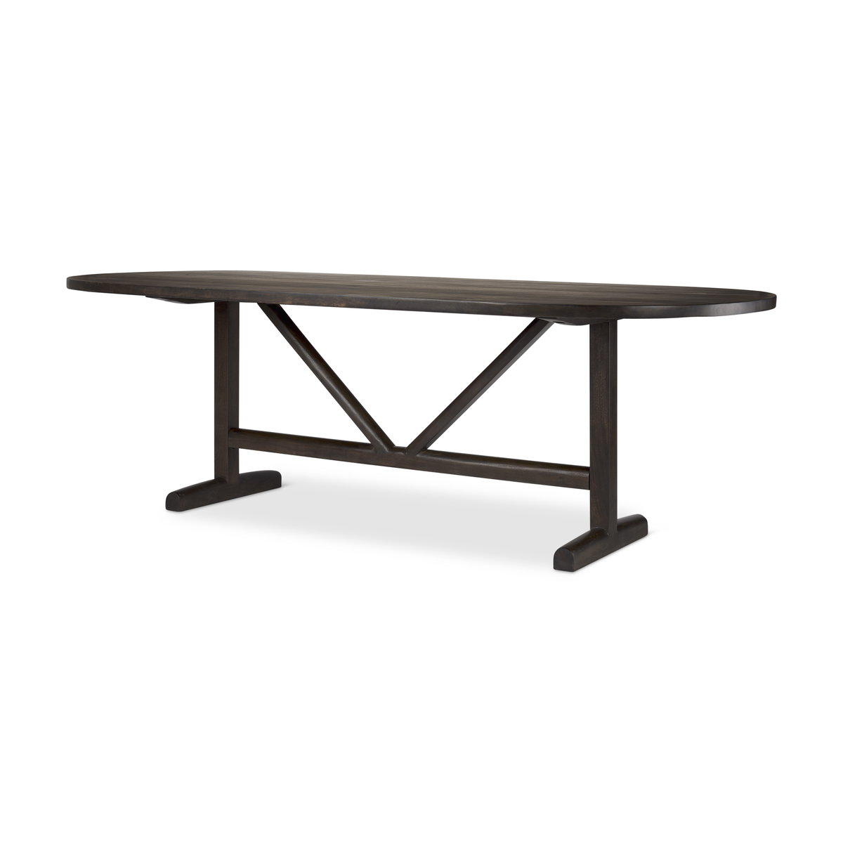Viktor 94'L Dark Brown Solid Wood Dining Table, by Mercana, 94" length x 42" width x 30" height View 1