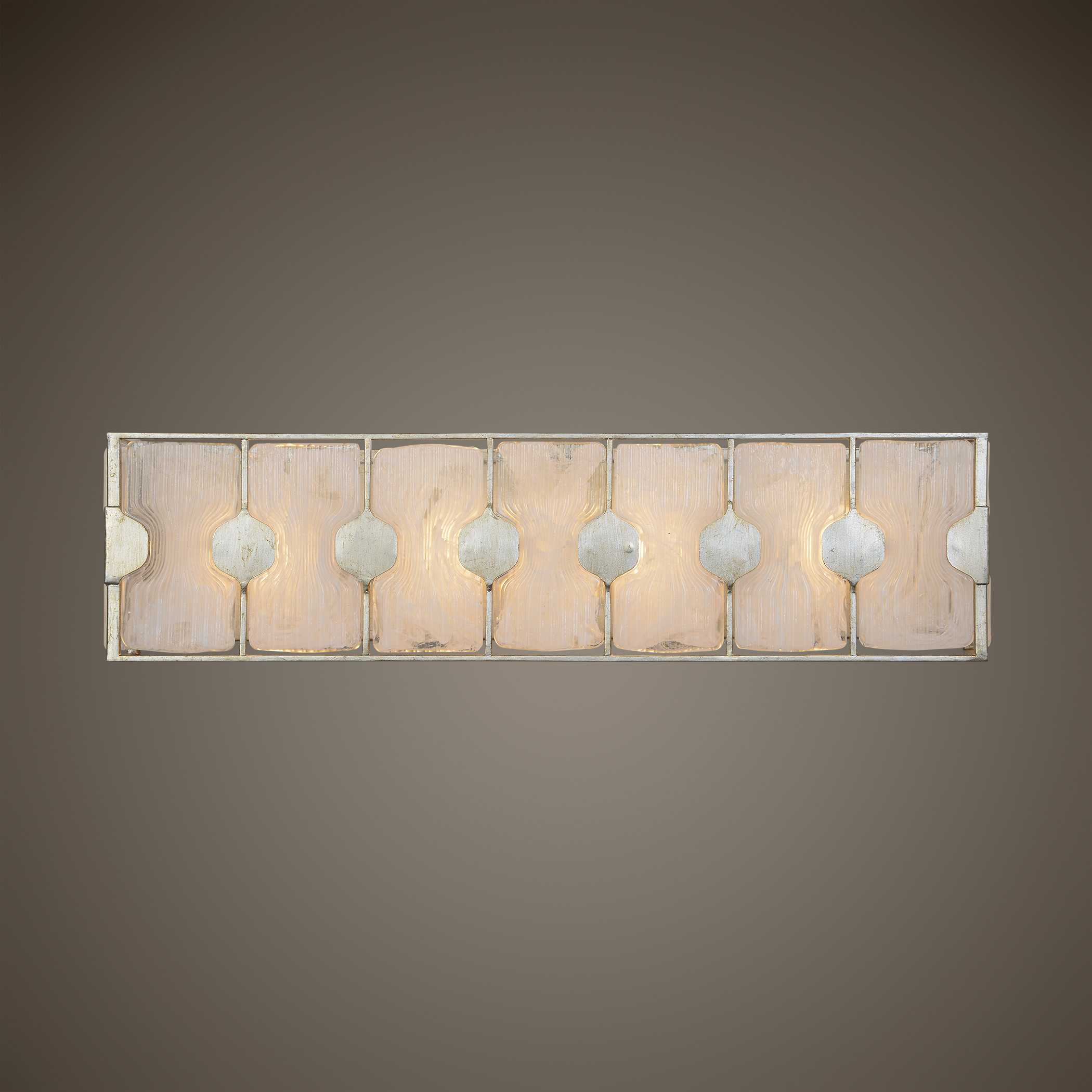 Rene 4 Light Swirl Glass Vanity, Ceiling Light by Uttermost, 27" width x 7" height x 4.25" depth View 2