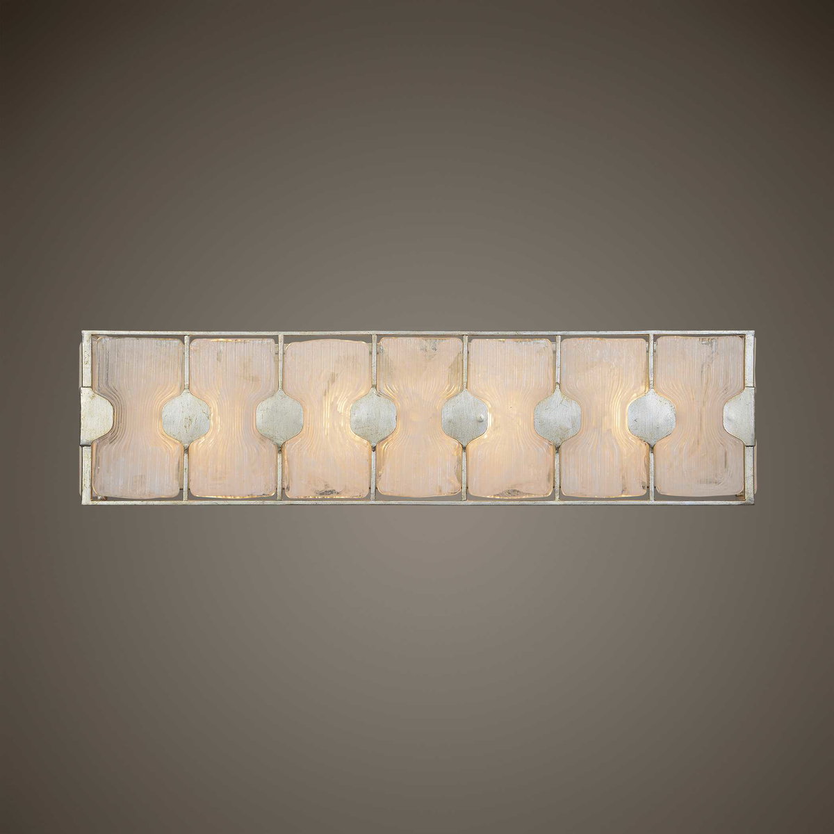 Rene 4 Light Swirl Glass Vanity, Ceiling Light by Uttermost, 27" width x 7" height x 4.25" depth View 2