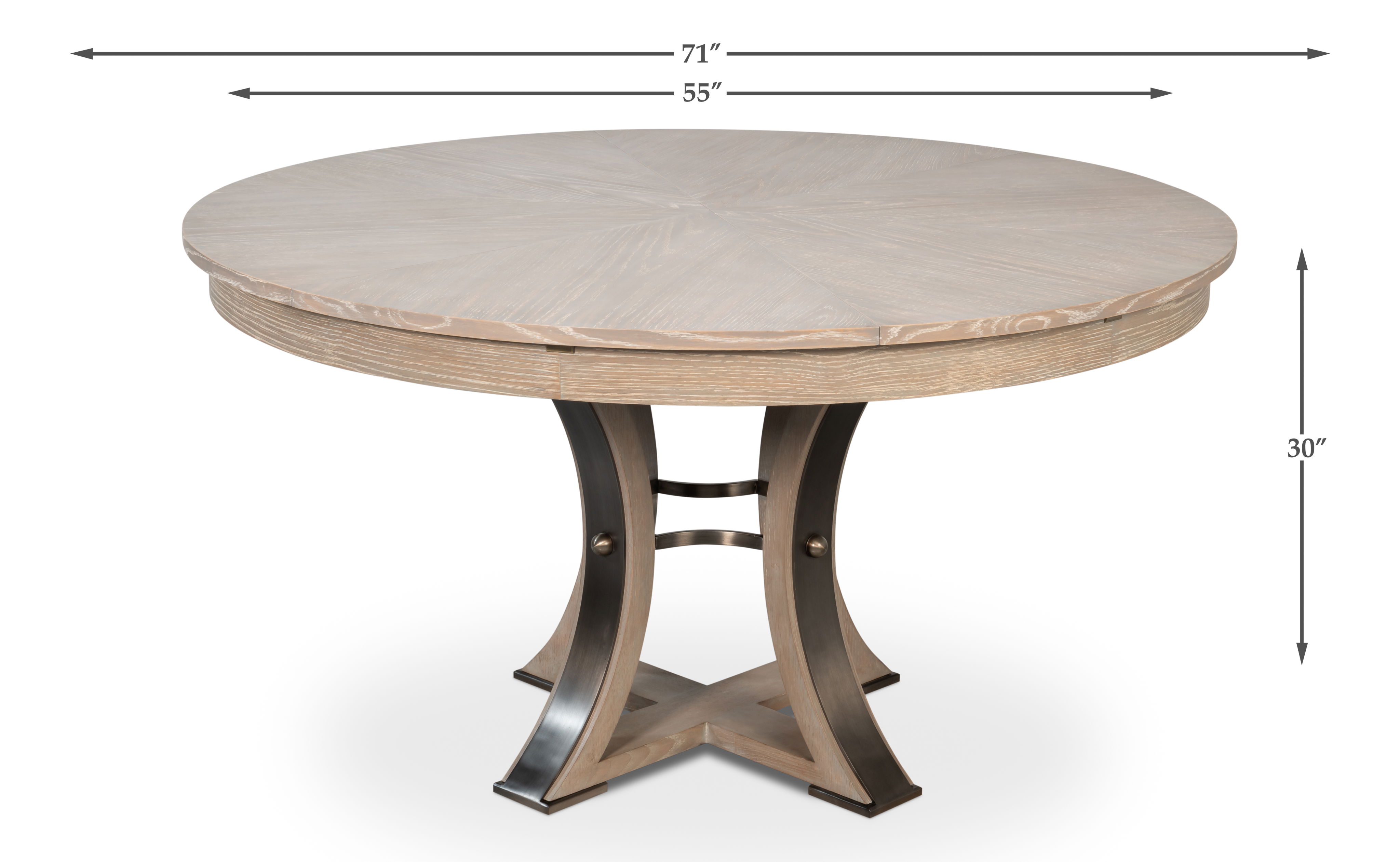Tower Jupe Dining Table, Med,Moonskin, by Sarreid, 55" length x 55" width x 30" height View 13
