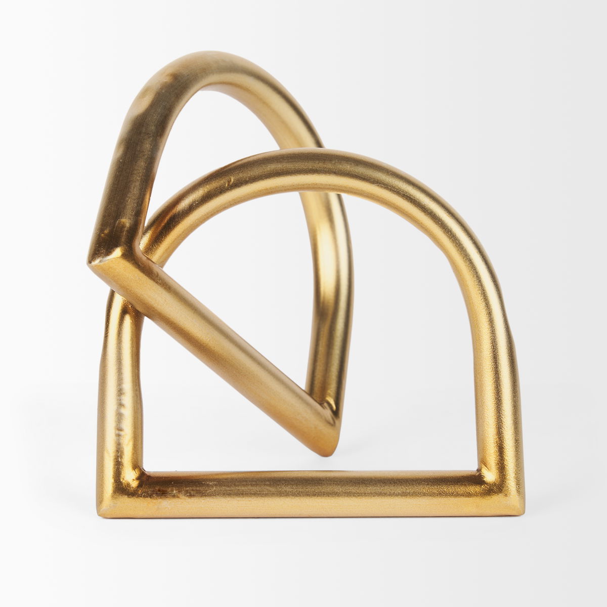 Locke Large Gold Metal Decorative Object, by Mercana, 5.91" length x 5.91" width x 6.1" height View 3