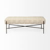 Avery II 55L x 17W Off White Upholstered Seat With Metal Base Accent Bench, Benche by Mercana, 55" length x 17" width x 18" height thumbnail 6