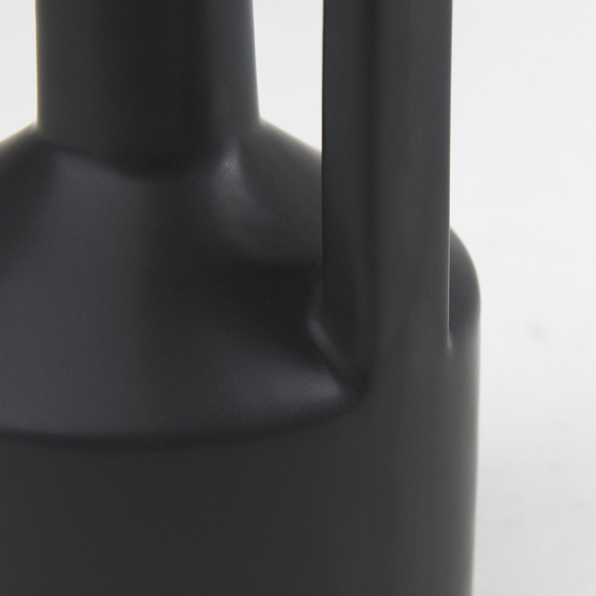 Burton 10.8H Small Matte Black Ceramic Jug Vase, Decorative Jar by Mercana, 4.92" length x 4.92" width x 9.25" height View 10