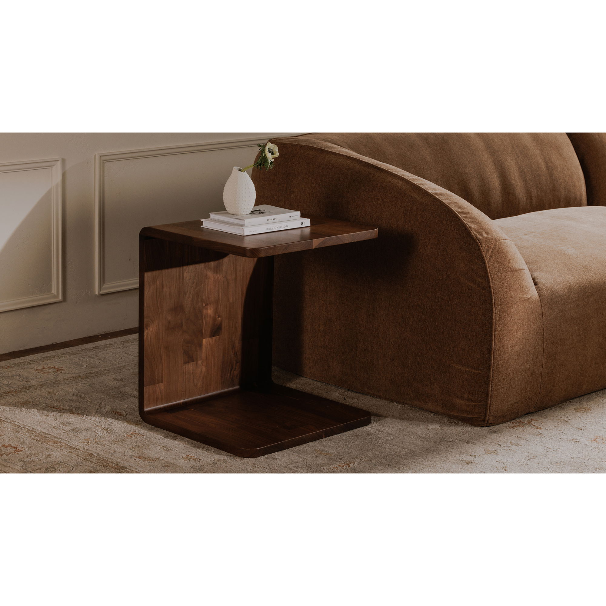 Carrie Side Table Walnut, Cabinets & Sideboard by Moe's Home, 20.5" width x 22.7" height x 18.5" depth View 8