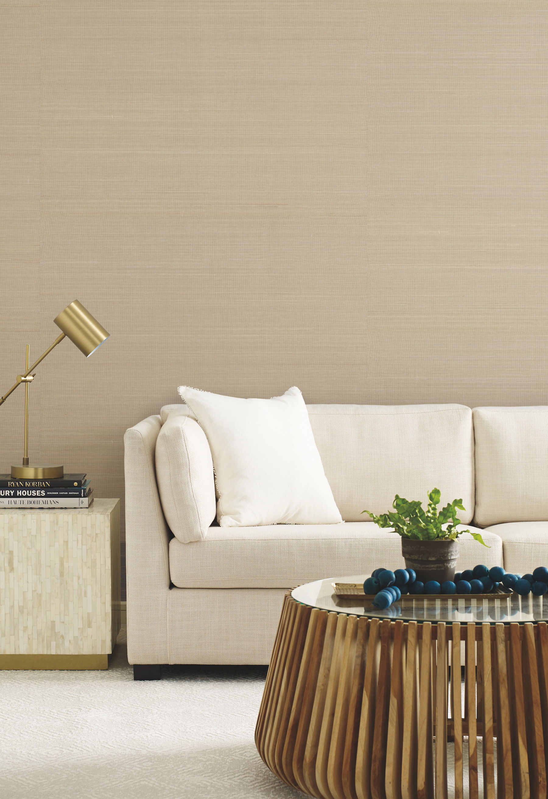 Abaca Weave Beige Wallpaper large image 