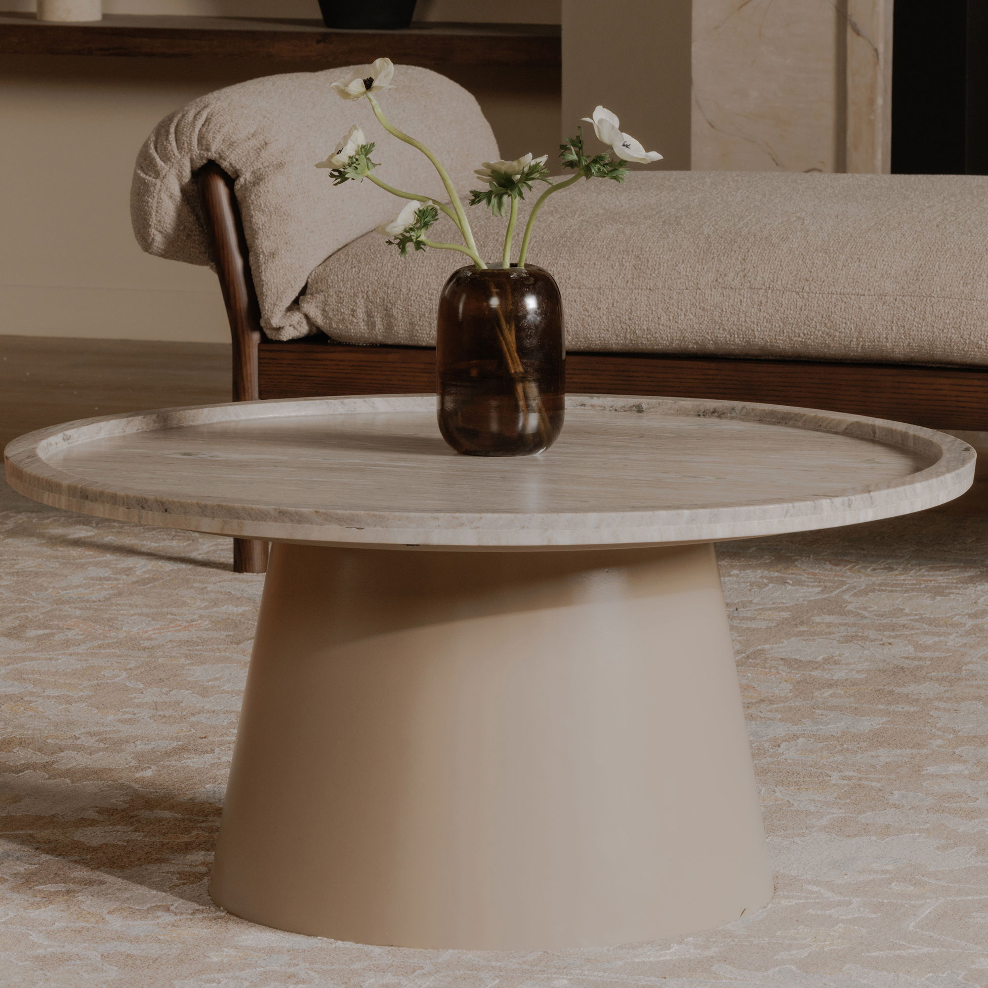 Kimberley Coffee Table White Marble, by Moe's Home, 34" width x 16" height x 34" depth View 5