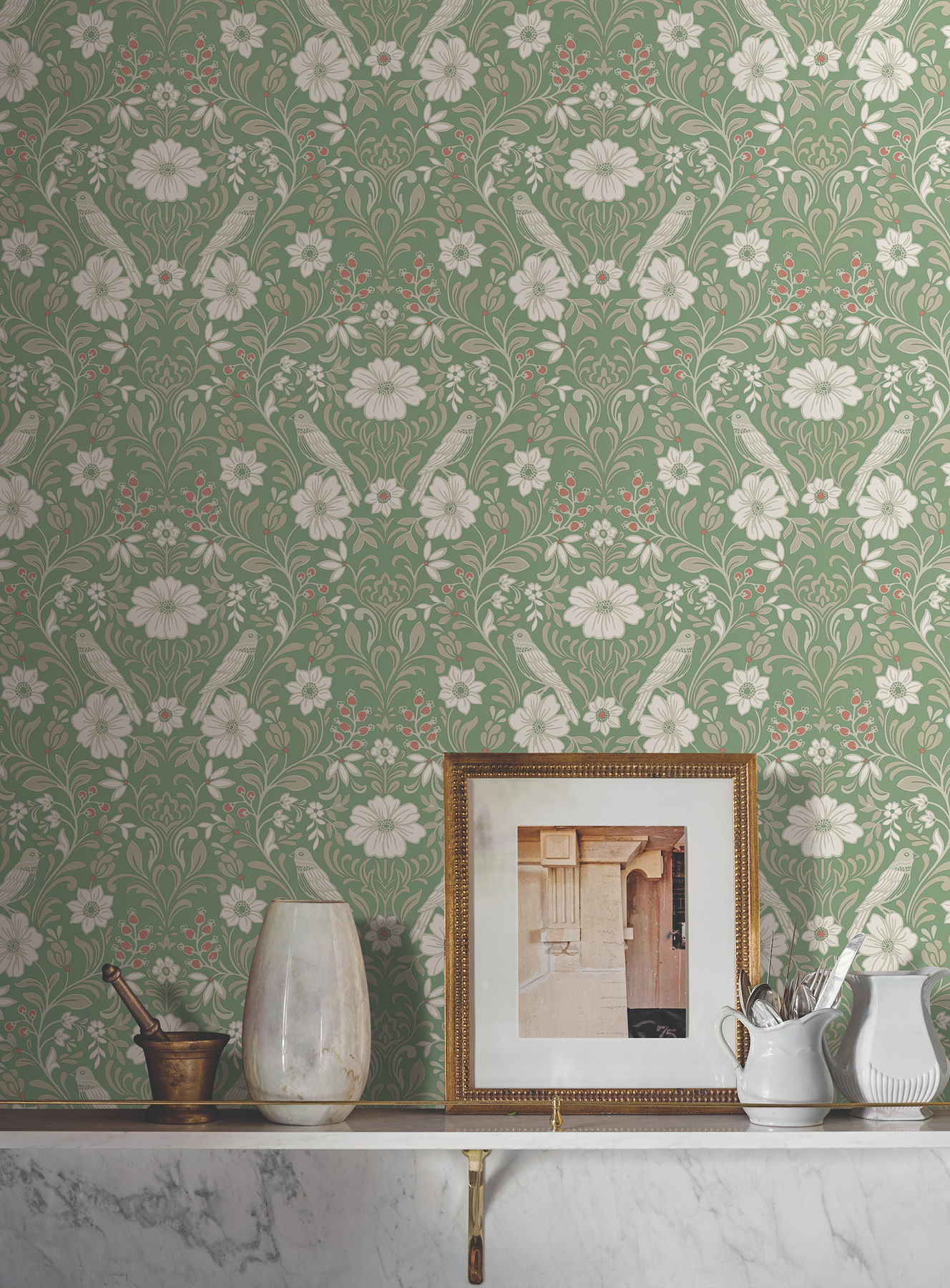Colette Bright Green Wallpaper large image 