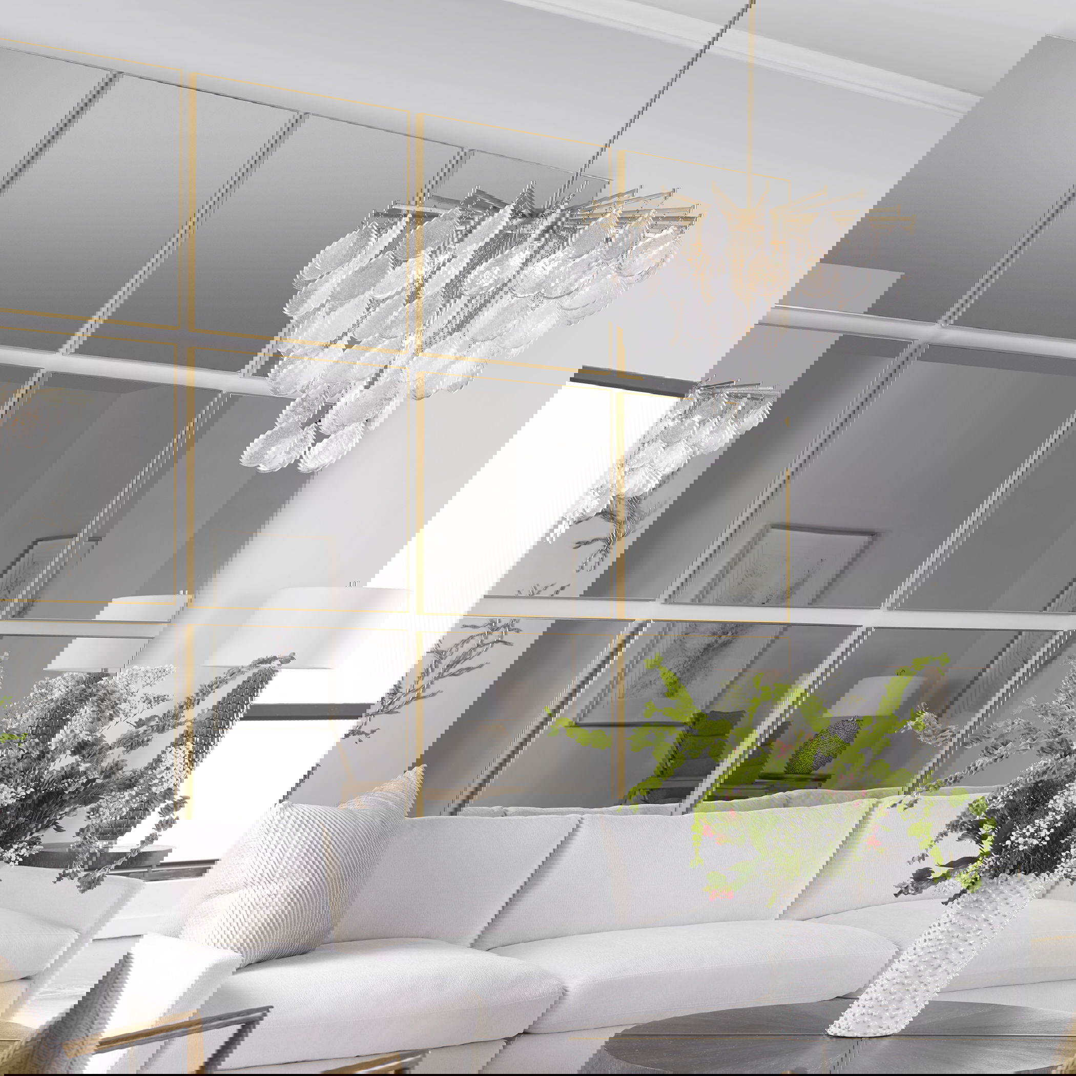 Alexo Gold Square Mirror, by Uttermost, 28.5" width x 28.5" height x 1.25" depth View 2