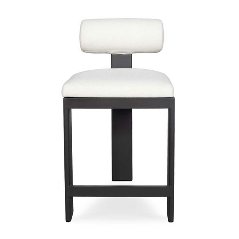 Bolster Back White Outdoor Counter Stool