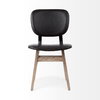 Haden Open Back Dining Side Chair | Black Faux Leather with Iron, Dining Chair by Mercana, 18.5" length x 21.5" width x 32.25" height thumbnail 6