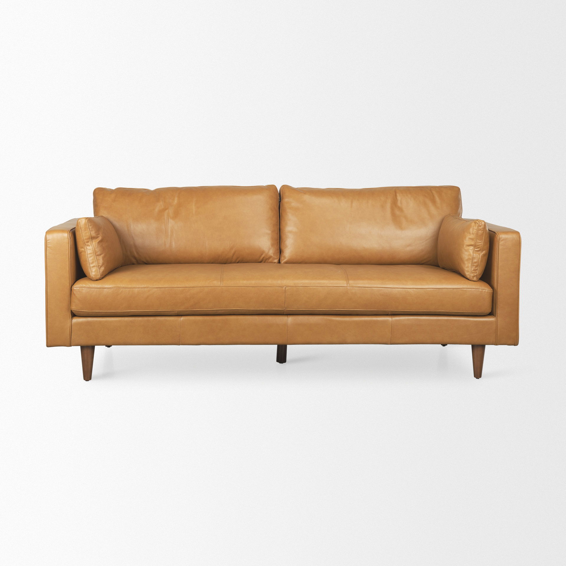 Elton   Tan Leather Sofa, Sofas & Sectional by Mercana, 87.8" length x 37.8" width x 34.65" height View 4