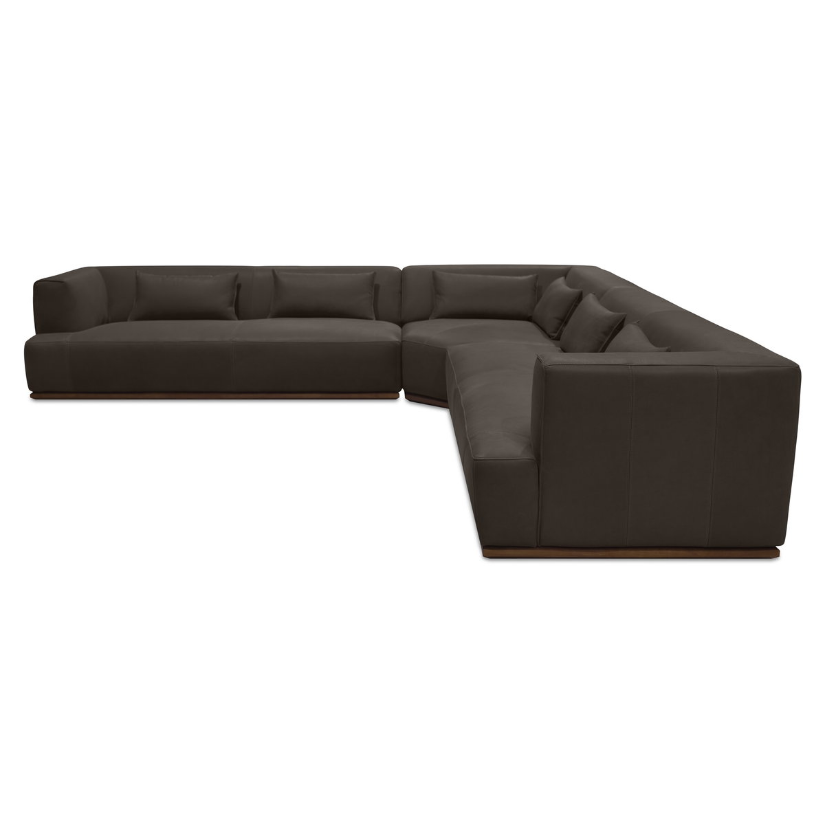 Clove L-shaped Sectional Deep Brown, Sectional Sofa by Moe's Home, 127.2" width x 22" height x 127.2" depth View 2