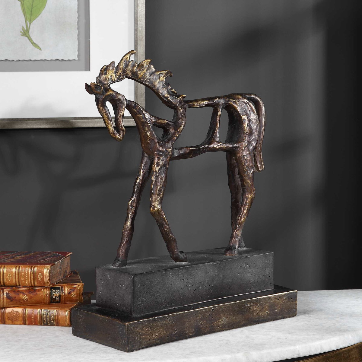 Titan Horse Sculpture, Figurines & Statue by Uttermost, 13.5" width x 16.5" height x 5.37" depth View 8