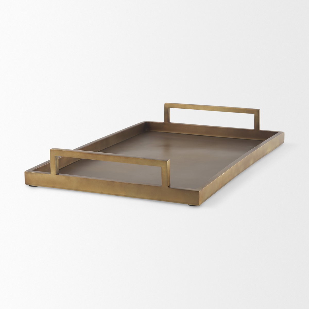 Shay Aluminium Tray - Large, Decorative Tray by Mercana, 22" length x 15" width x 3" height View 8