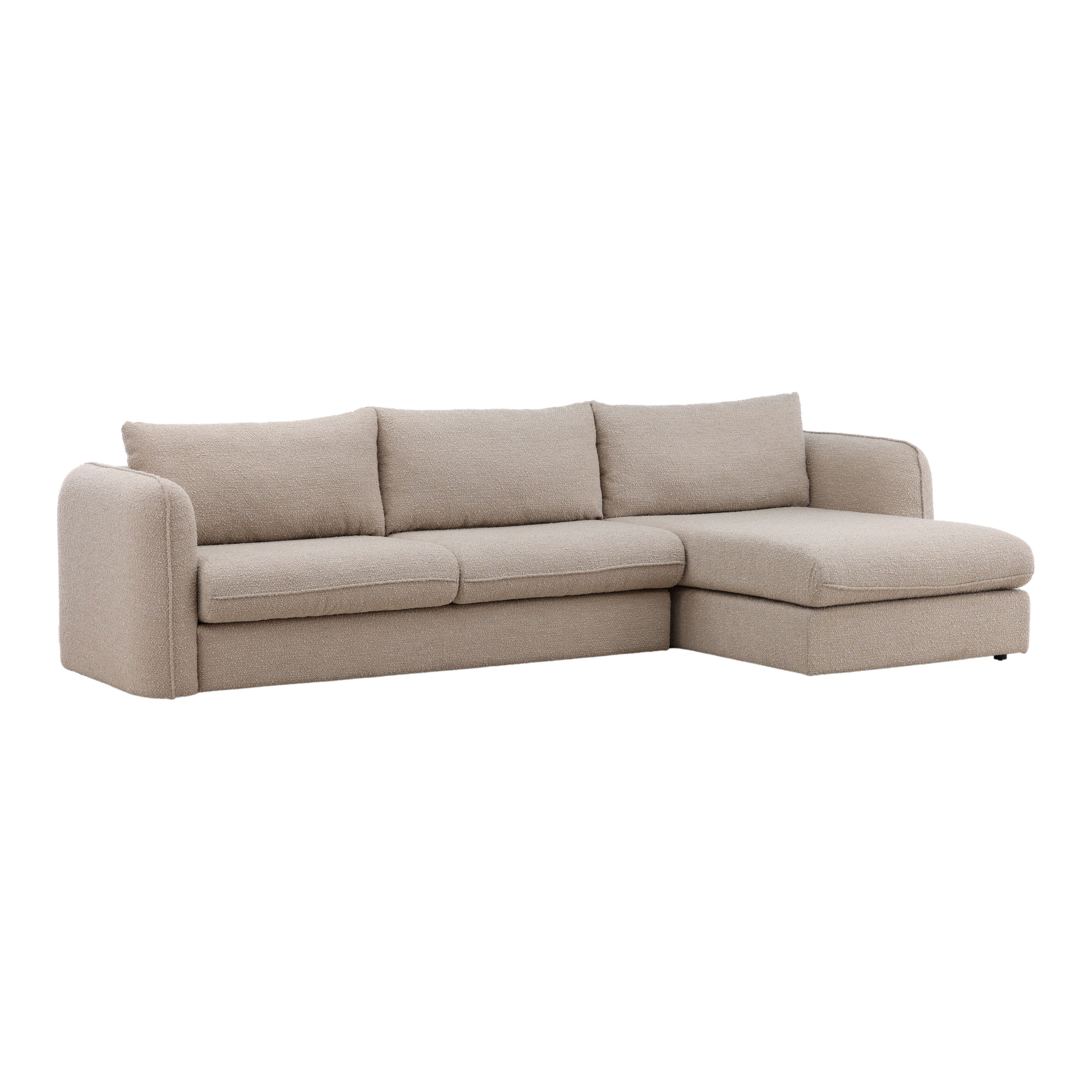 Torrey Chaise Sectional Sand, Sectional Sofa by Dovetail, 131.5" width x 36.37" height x 70.25" depth View 1