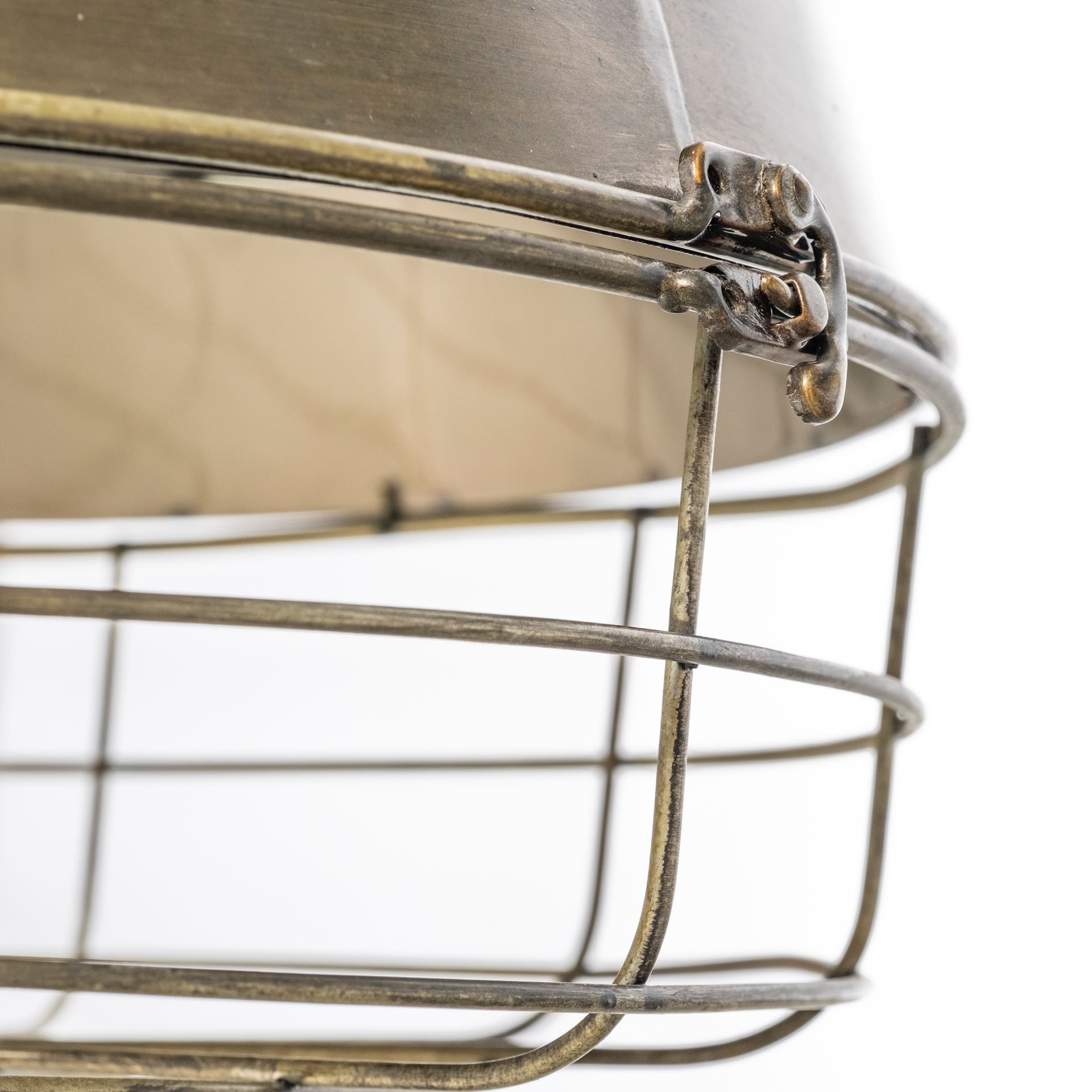 Tahla 14x 14.5 Gold Toned Metal Cage Pendant Light, by Mercana, 14" length x 14" width x 14.5" height View 7