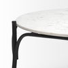 Etienne 36' Round White Marble Top Black Metal Base Coffee Table thumbnail 9
