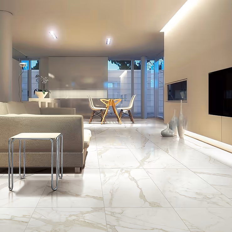 Online Designer Bathroom Versilia Calacatta Oro Polished 12x24 Porcelain Tile