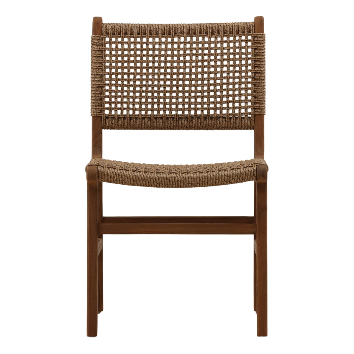 Dallas Outdoor Armless Dining Chair Light Brown, by Dovetail, 19.88" width x 33.66" height x 23.5" depth View 2