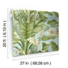 Banana Leaf Blue & Green Peel & Stick Wallpaper, by York Wall, 20' length x 2'3" width x 0.02" depth thumbnail 4