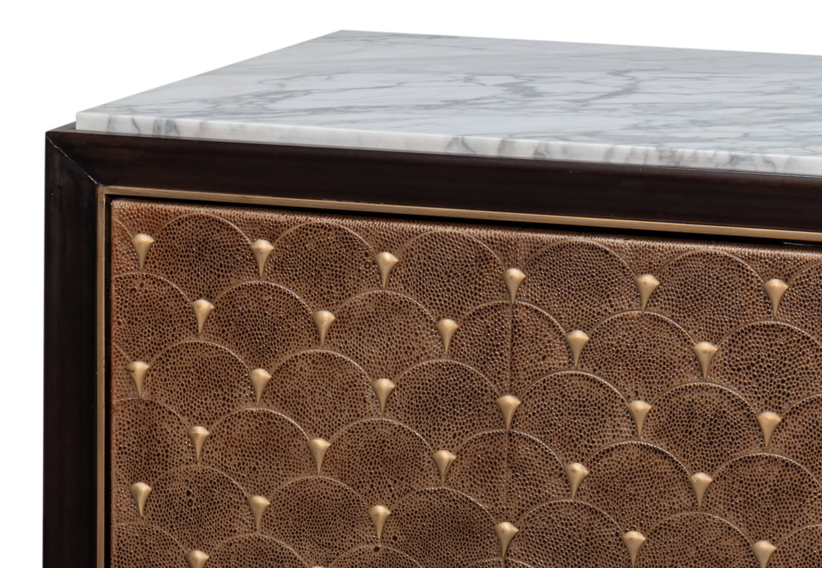 Palisade Shagreen Credenza, by Sarreid, 1'7" length x 6'8" width x 2'10" height View 8