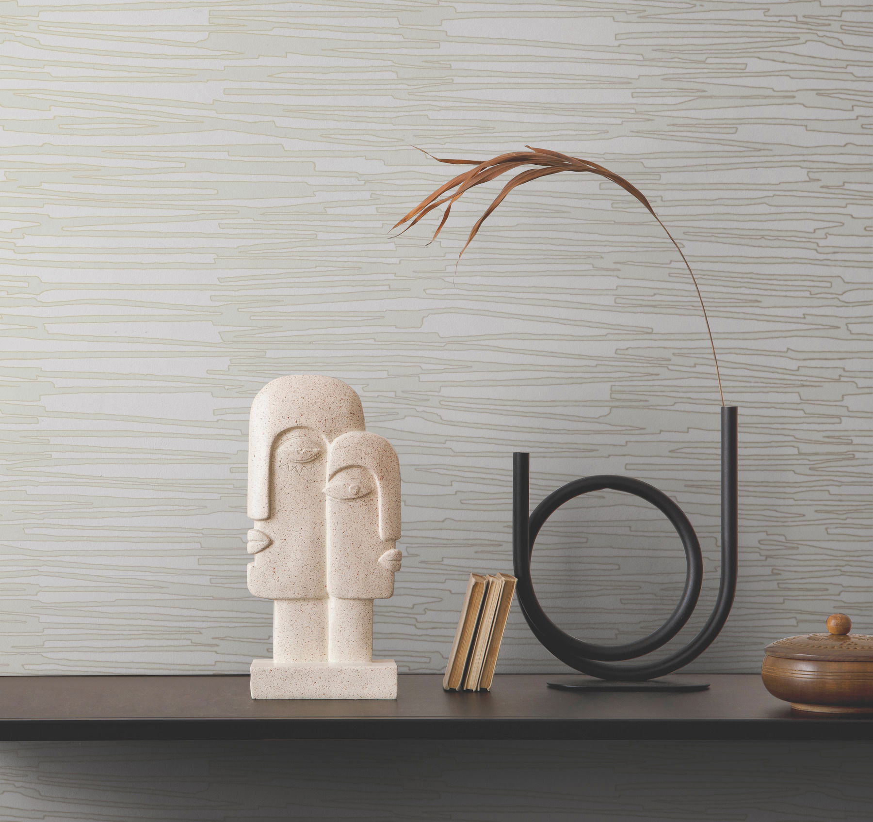 Water Reed Thatch Ivory & Glint Wallpaper Water Reed Thatch Ivory & Glint Wallpaper large image