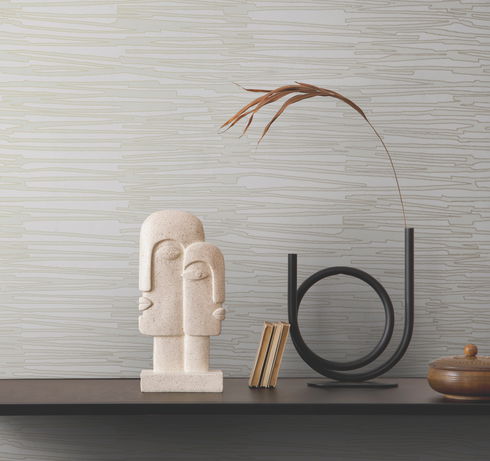 Water Reed Thatch Ivory & Glint Wallpaper