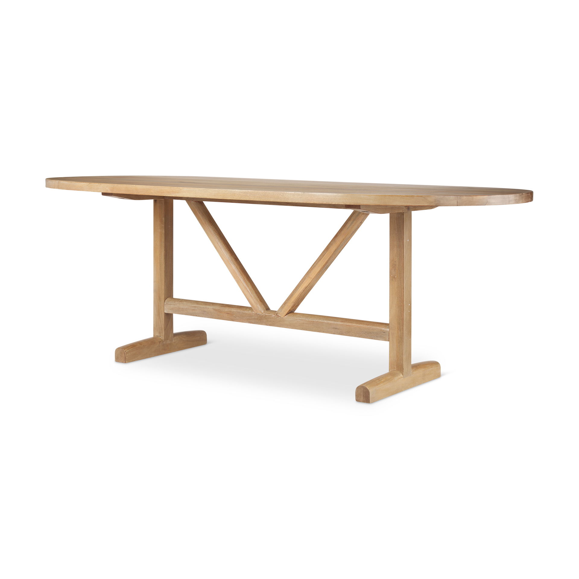 Viktor 84'L Light Brown Solid Wood Dining Table, by Mercana, 84" length x 42" width x 30" height View 1