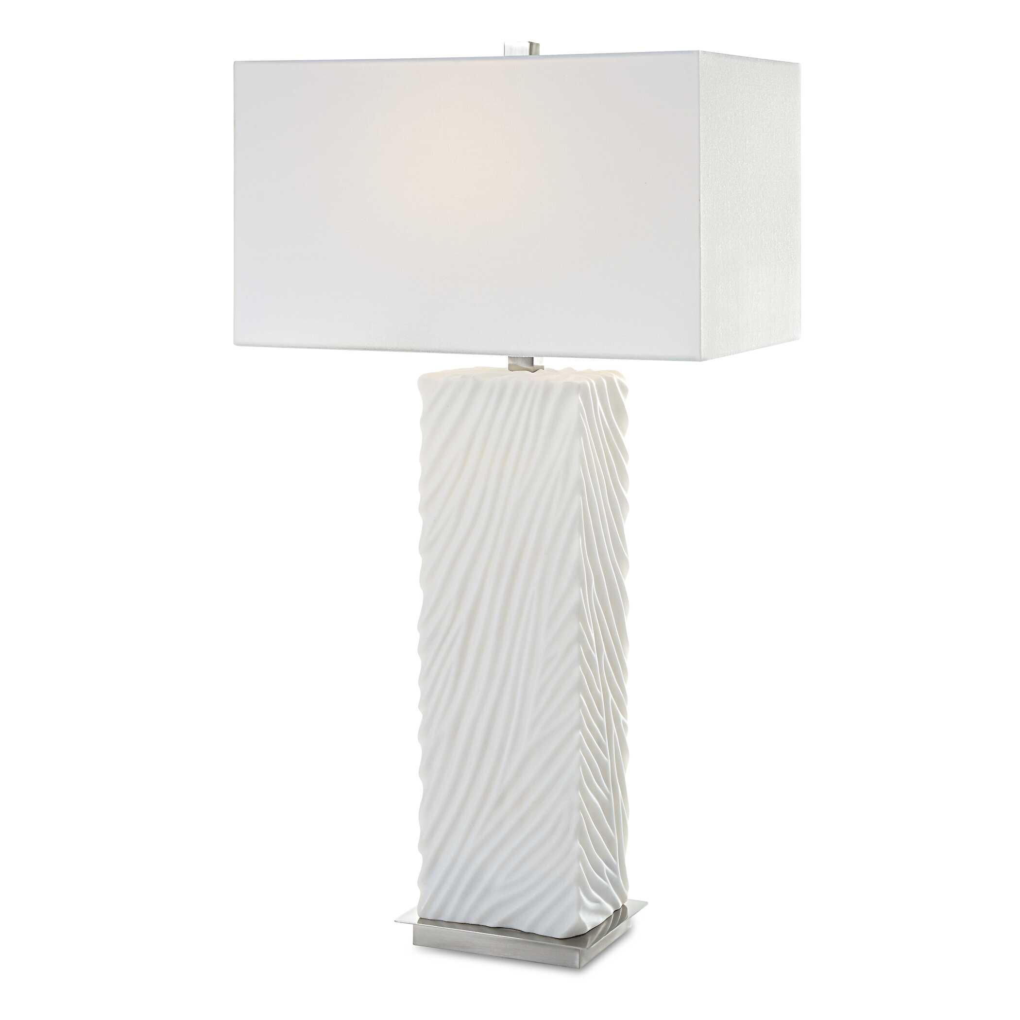 Pillar White Marble Table Lamp large image 
