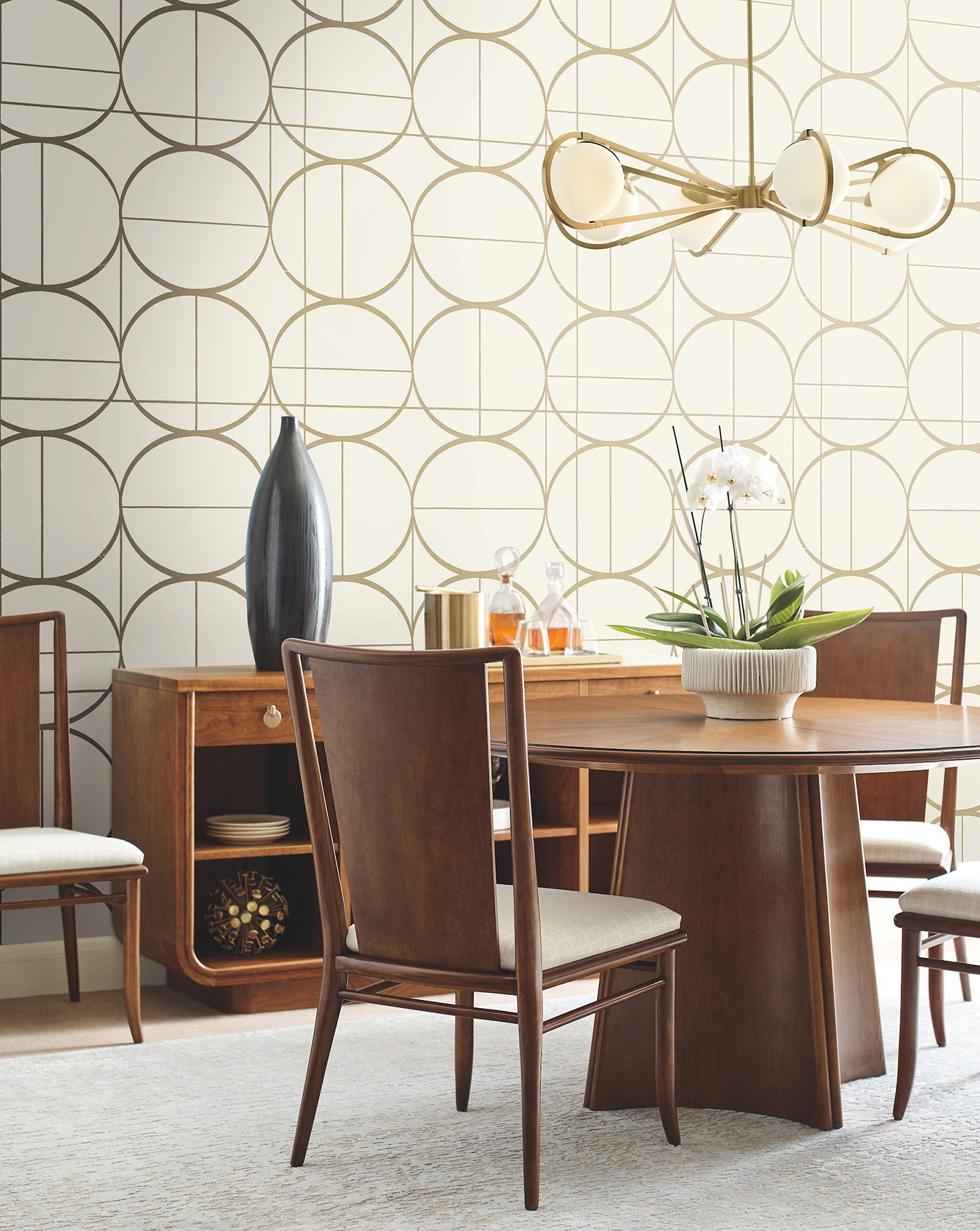 Sun Circles Cream & Gold Wallpaper large image 