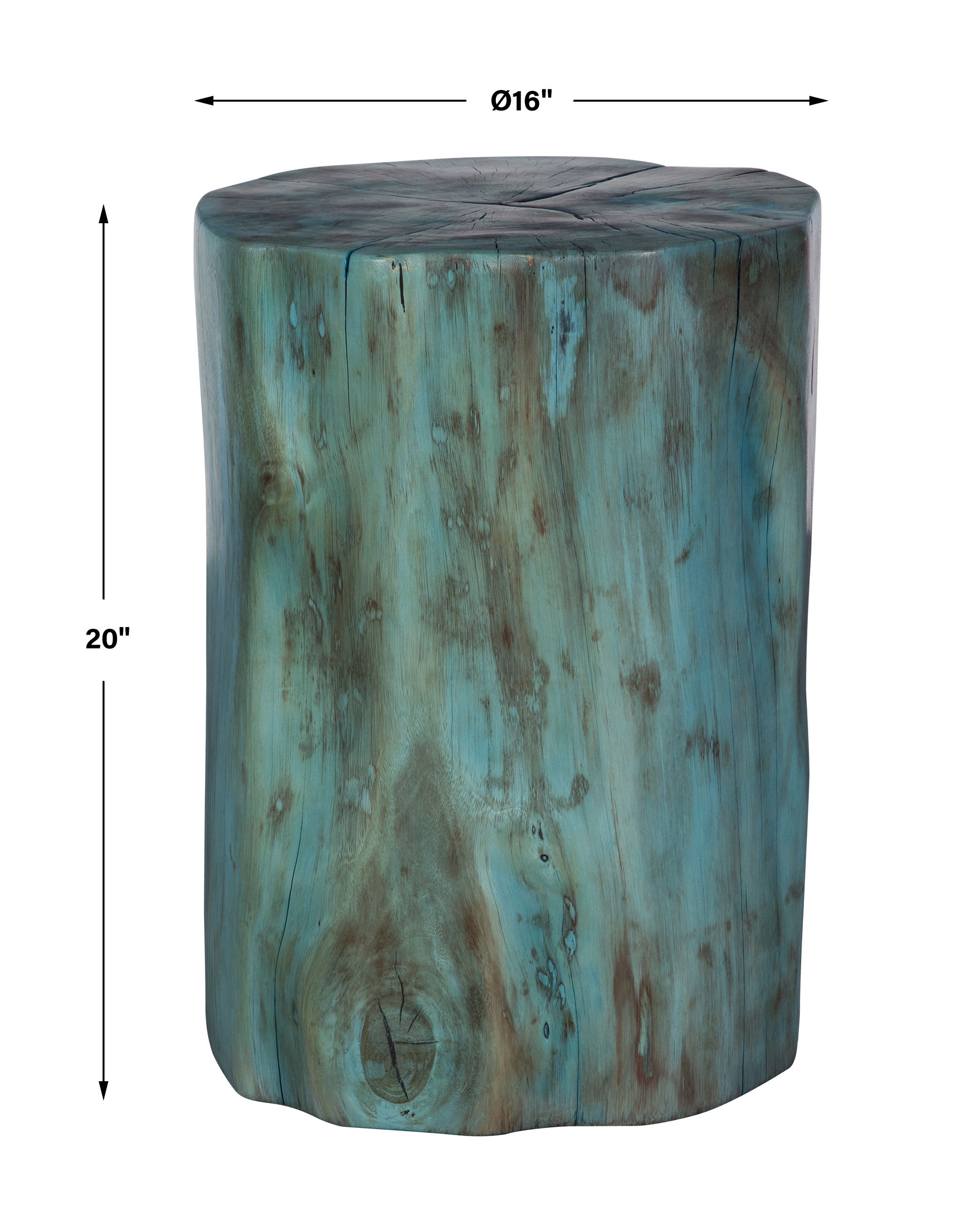 Habitat Blue Accent Stool, Furniture by Uttermost, 16" width x 20" height x 16" depth View 3