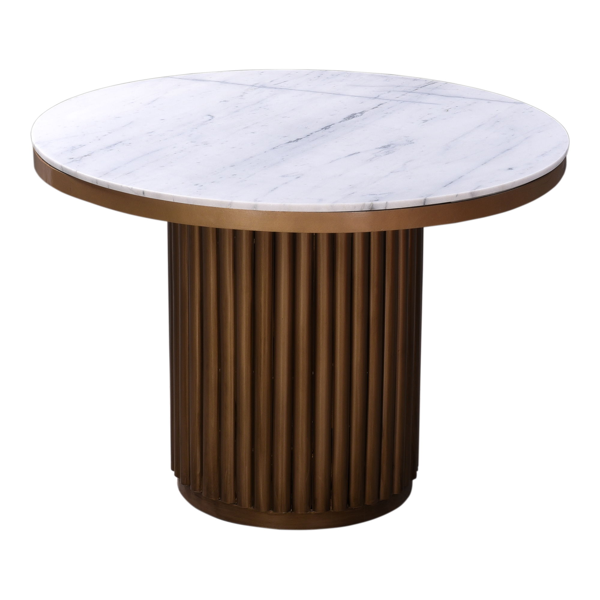 Tower Dining Table White Marble, by Moe's Home, 42" width x 30" height x 42" depth View 2
