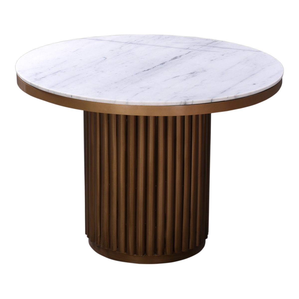 Tower Dining Table White Marble, by Moe's Home, 42" width x 30" height x 42" depth View 2