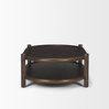 Romi Dark Brown Wood with Bottom Shelf Oval Coffee Table, by Mercana, 55.5" length x 35" width x 17" height thumbnail 6