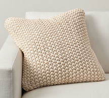 Online Designer Living Room Bayside Seedstitch Pillow & Down Alternative Insert Bundle, 22", Oatmeal