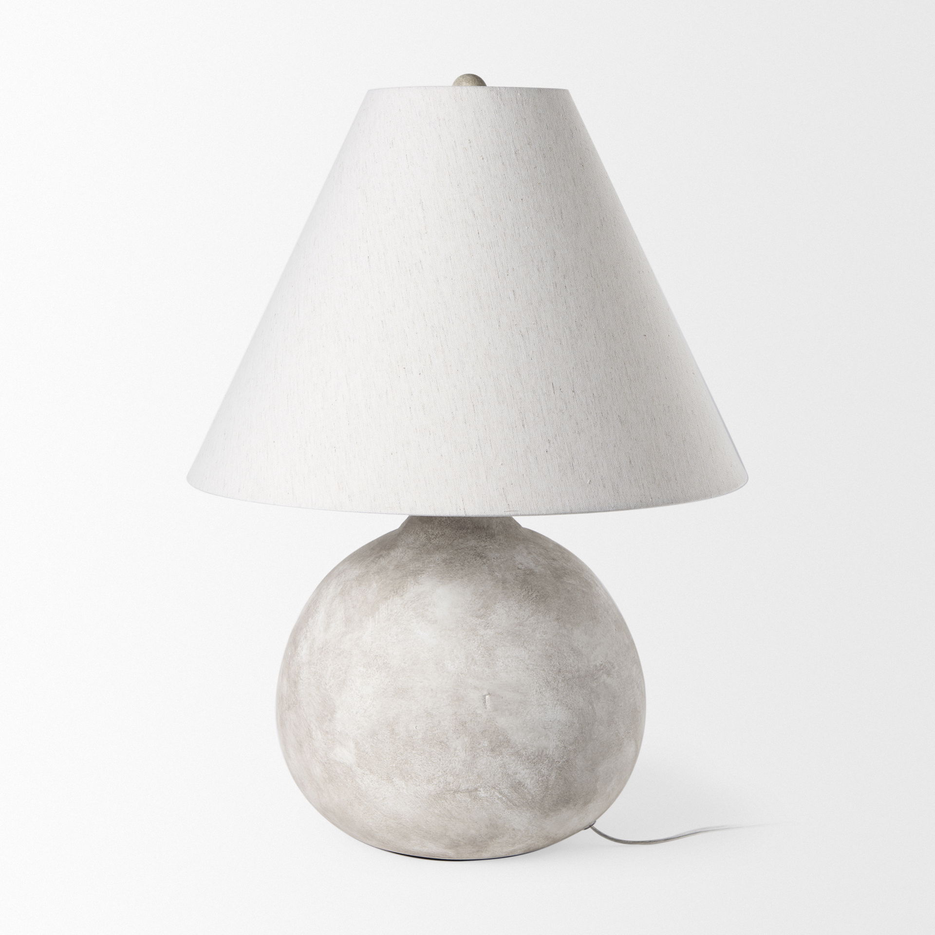 Mehdi Cream Ceramic Table Lamp, by Mercana, 18" length x 18" width x 25.3" height View 6