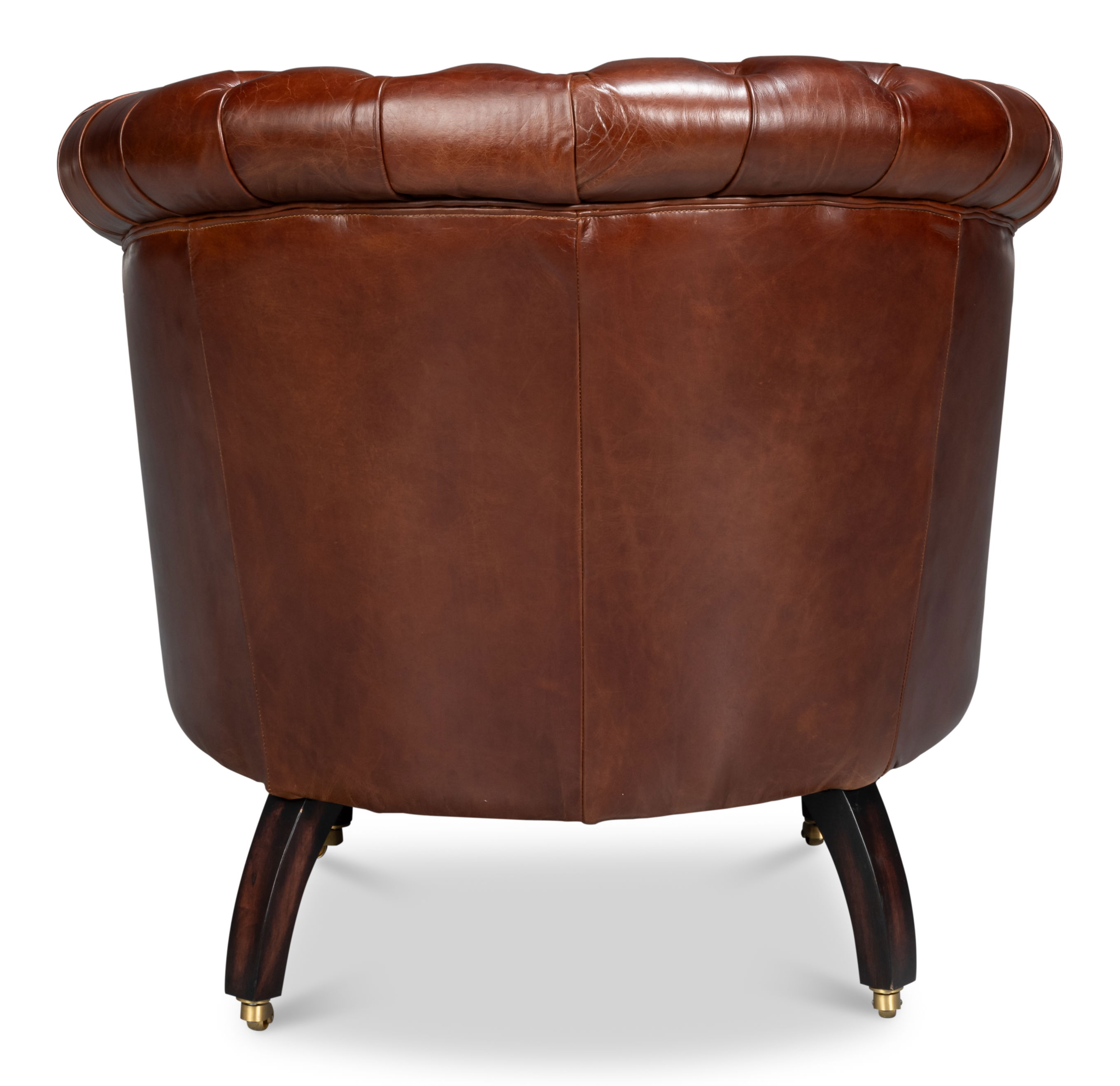 Bastian Armchair, Newark Brown Leather, Seating by Sarreid, 33" length x 33" width x 31" height View 10