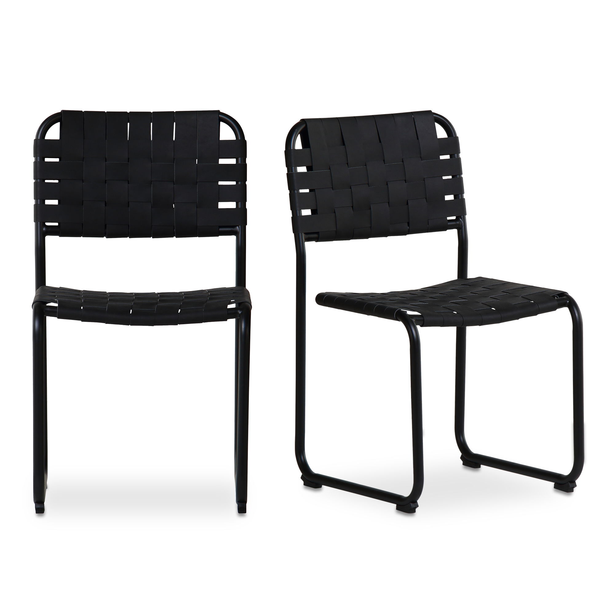 Moma Dining Chair Black Leather- Set Of Two large image 