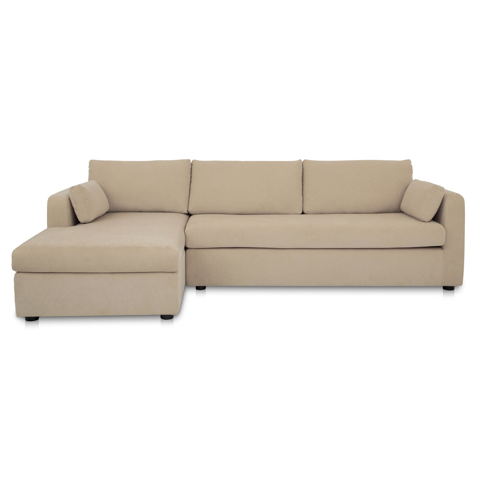 Burrow Sleeper Sectional With Storage Chaise Sand Left, Sectional Sofa by Moe's Home, 115.75" width x 32.68" height x 61" depth View 1