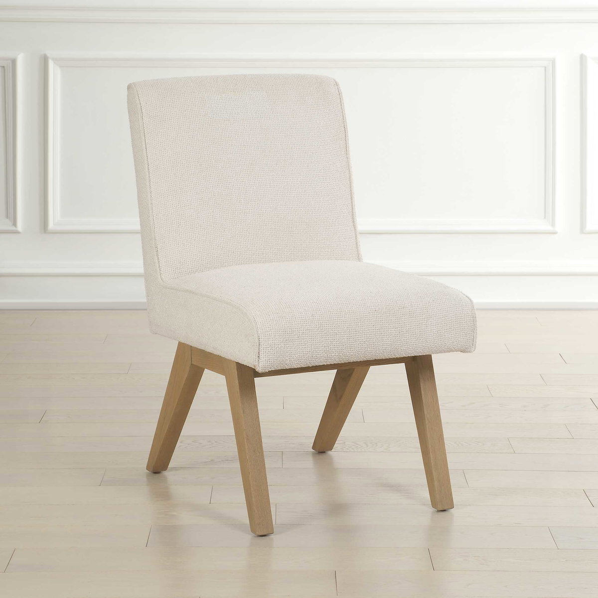 Blakely White Armless Dining Chair, by Uttermost, 20" width x 34.5" height x 27" depth View 3
