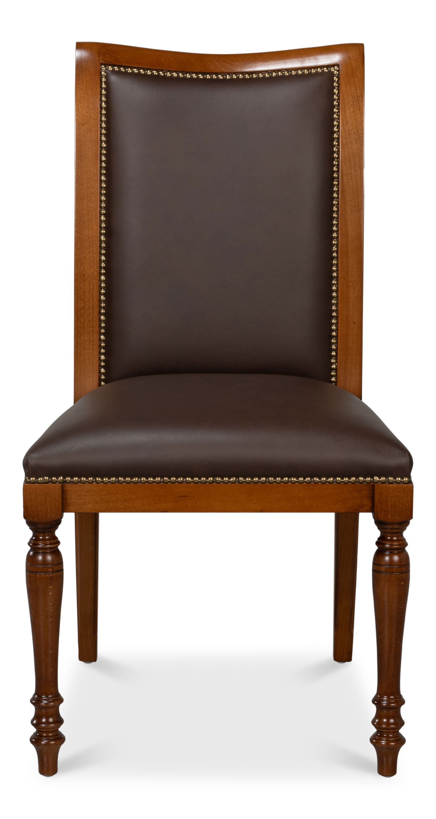 Camile Leather Side Chair, Brown large image 