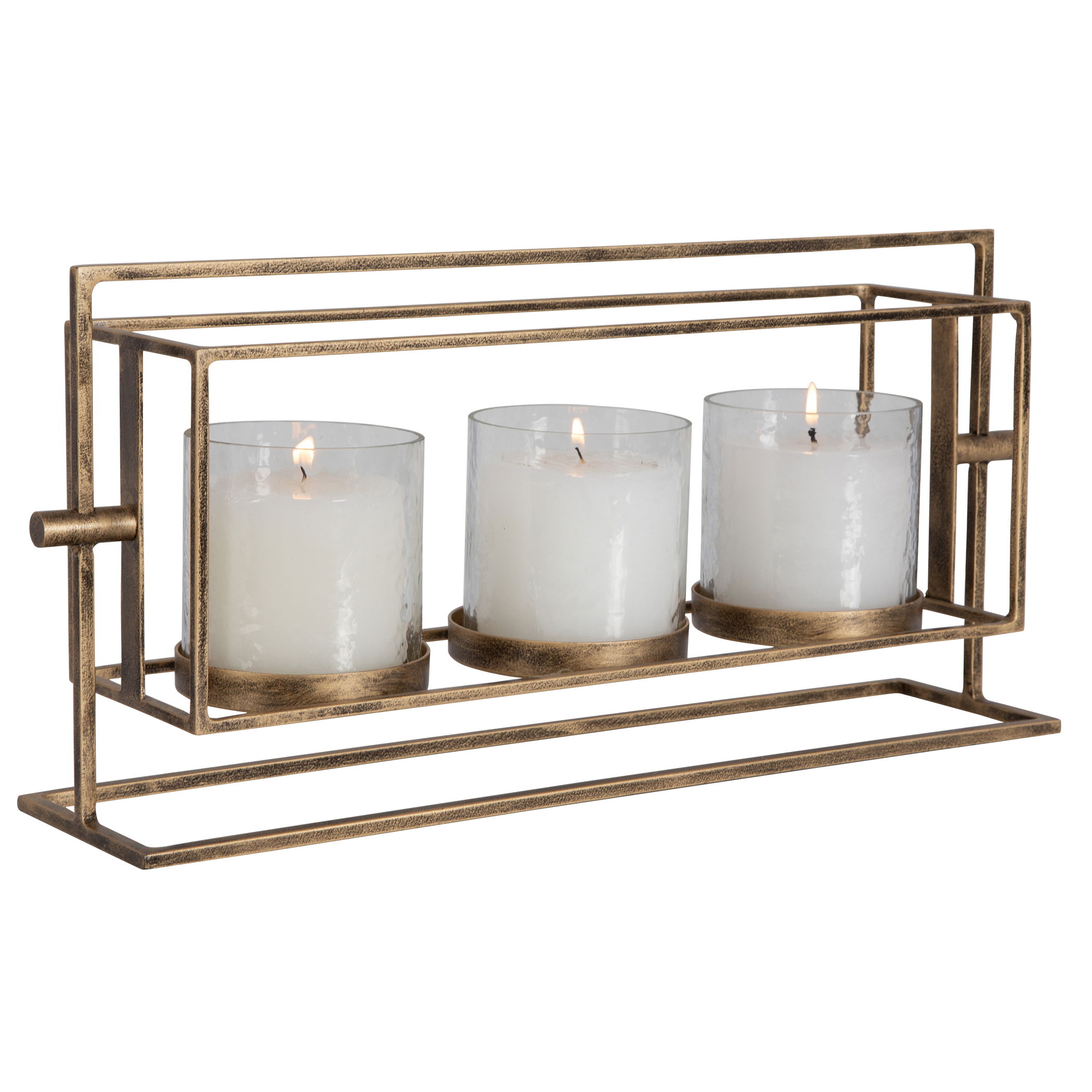 Wenman Gold Triple Candleholder large image 