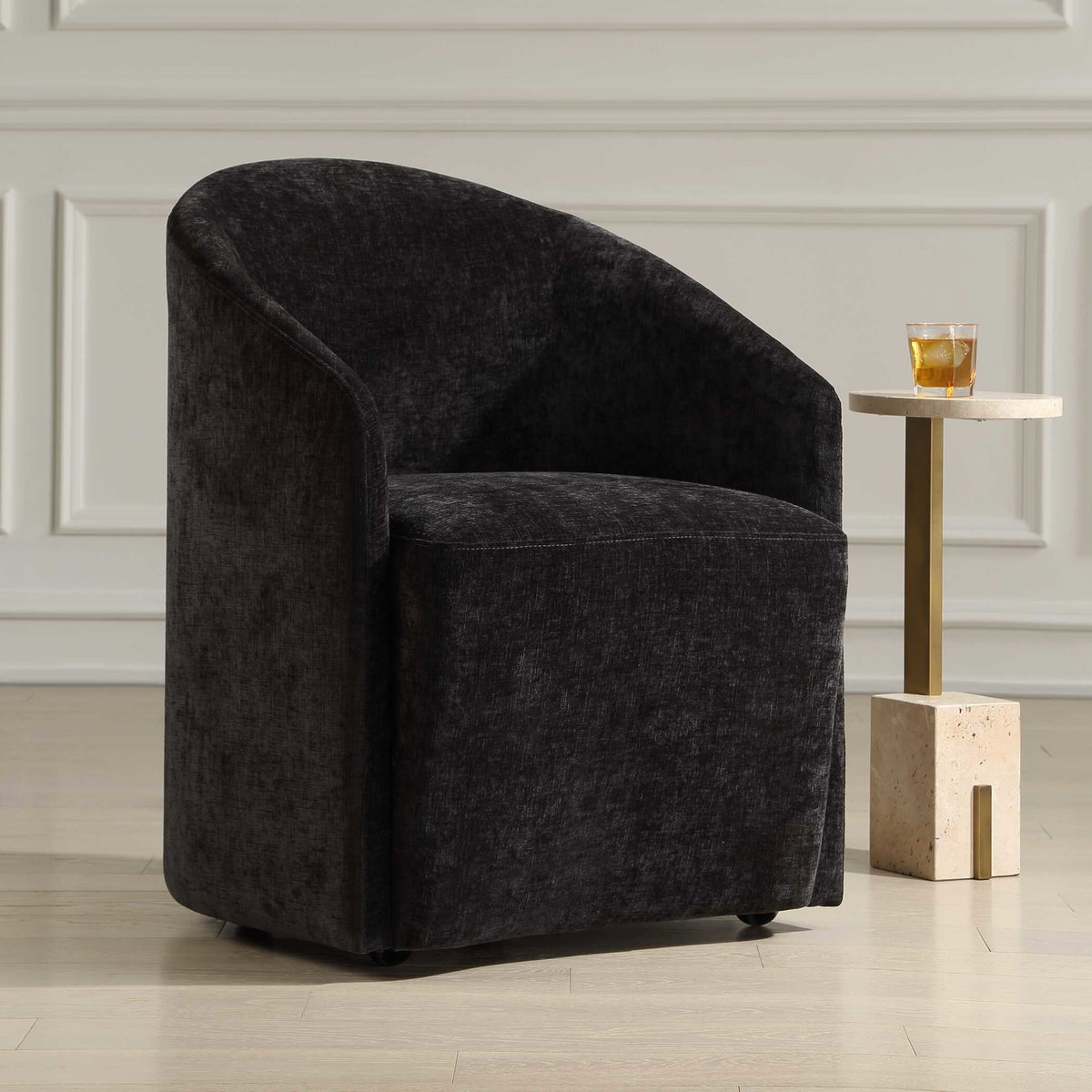 Harbor Charcoal Dining Chair, by Uttermost, 24.5" width x 32.5" height x 25.5" depth View 3