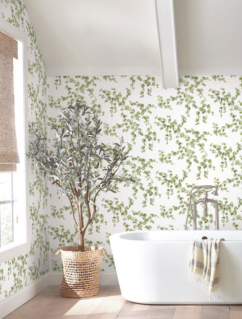Creeping Fig Vine Green Wallpaper